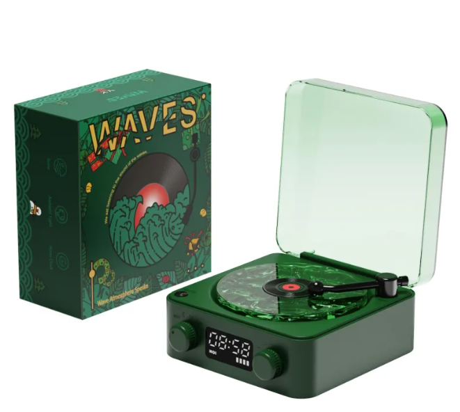 WW | Bluetooth Retro Turntable Speaker with RGB Lights