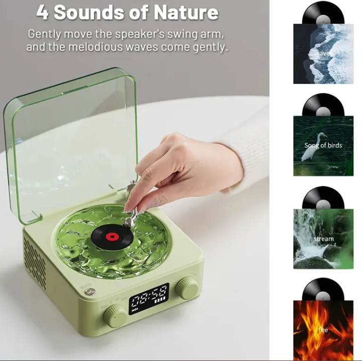 WW | Bluetooth Retro Turntable Speaker with RGB Lights
