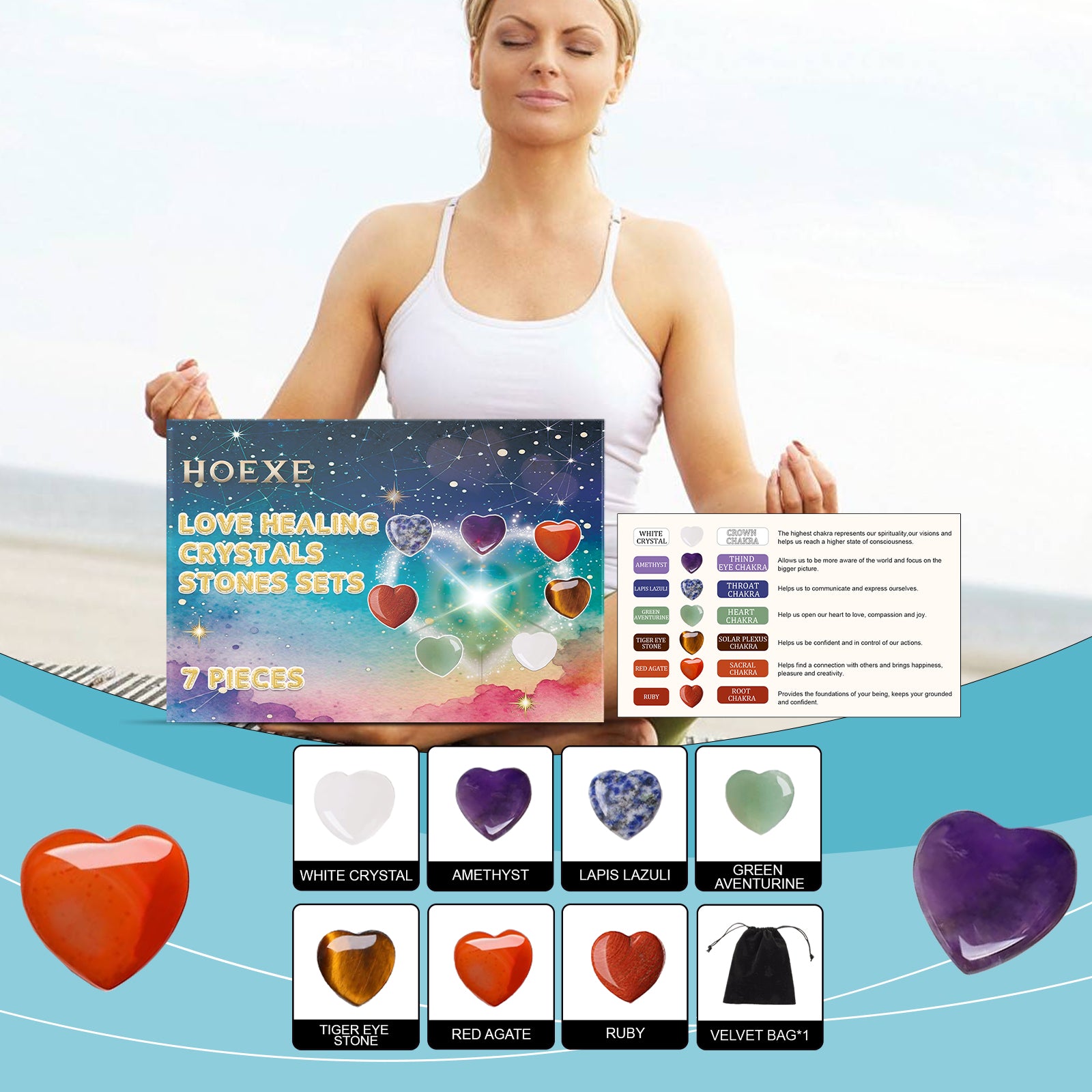 Love Crystal Healing Stone Set