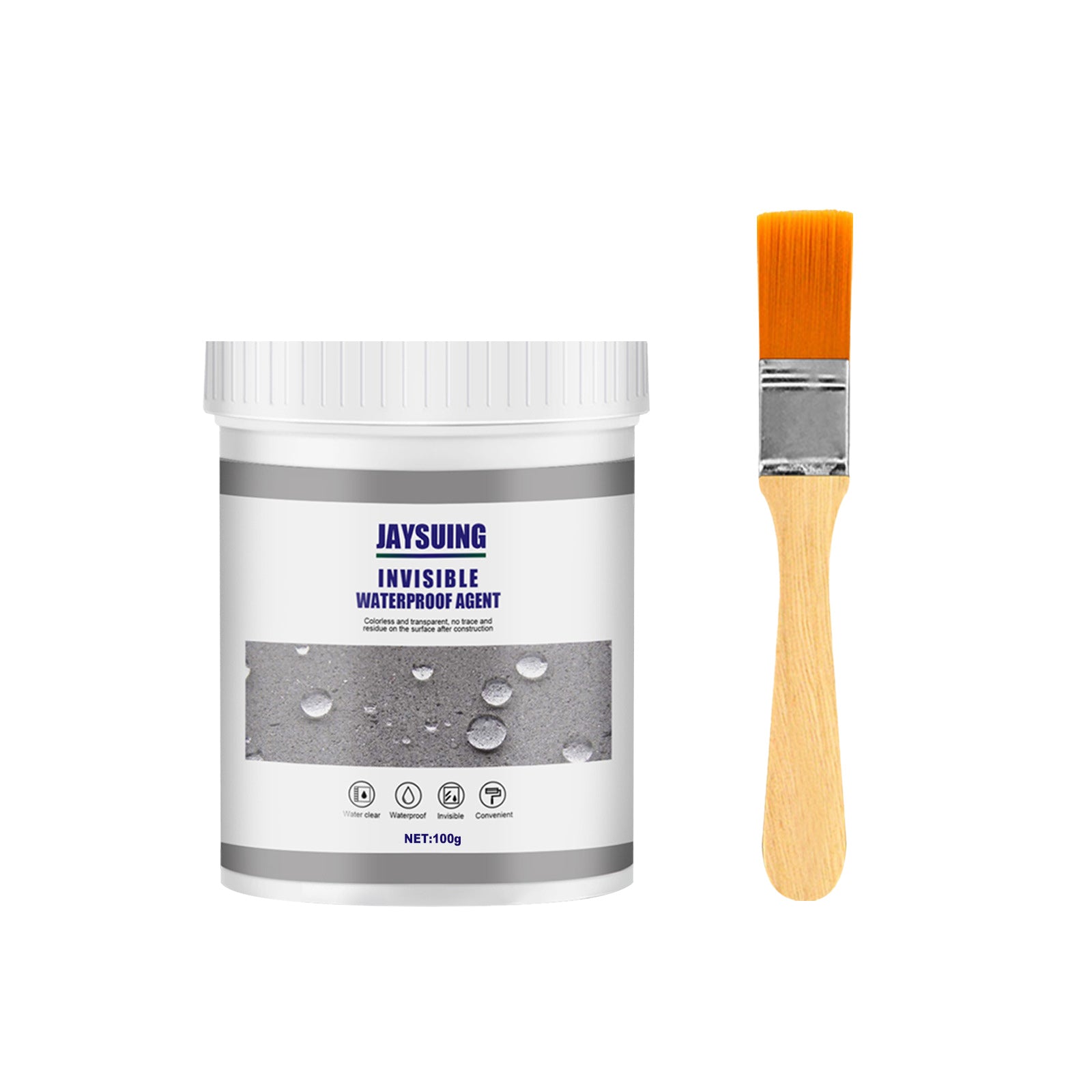 Jaysuing Waterproof Sealant (100g With Brush) Waterproof Sealant For Bathroom And Kitchen Exterior Walls Without Brick-Breaking And Leak Repair Paint