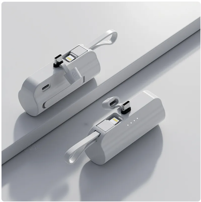 WW | 5000mAh Portable Charger with Built-In Cable