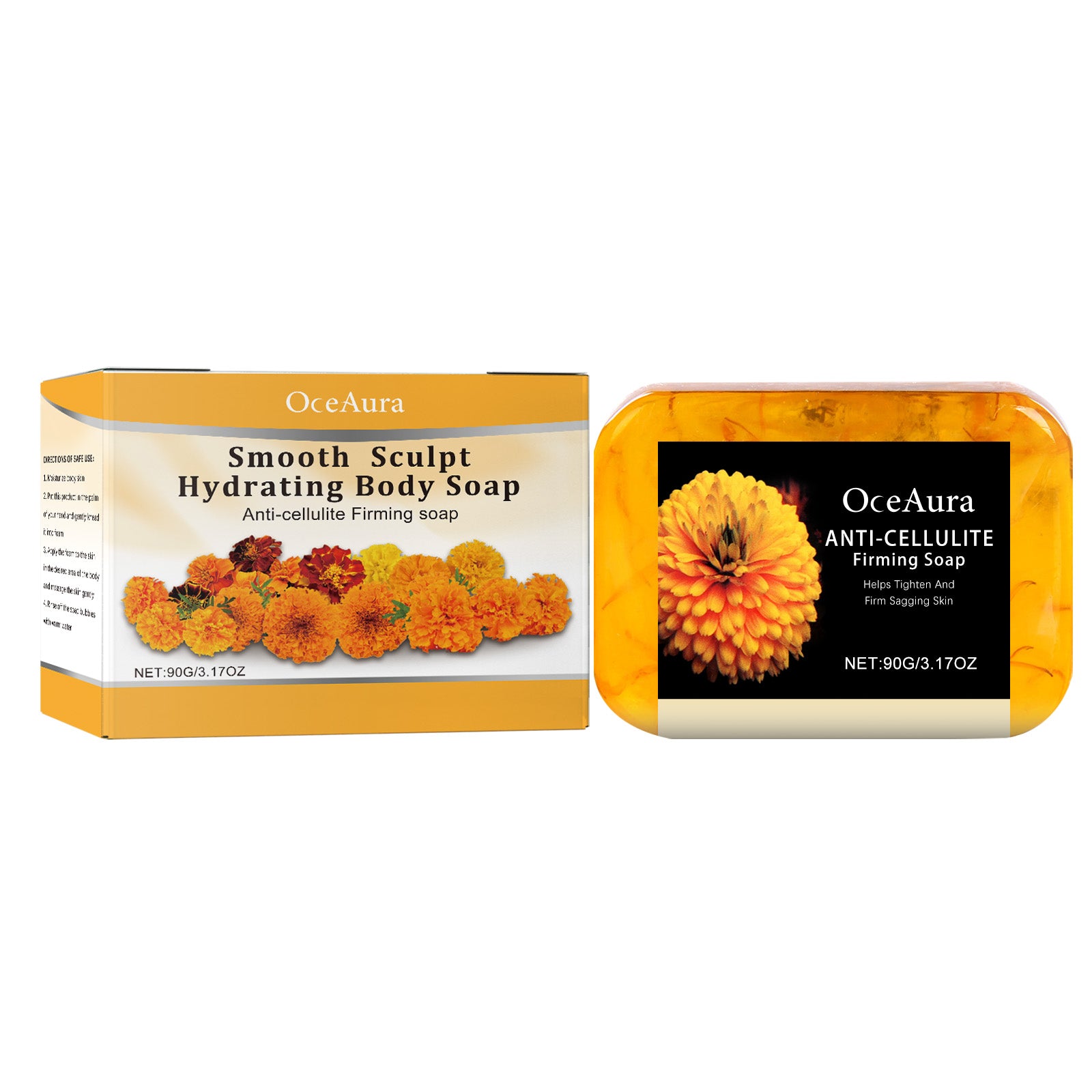 OceAura Orange Peel Moisturizing Shower Soap Gently Cleanses Body Skin And Improves Skin Hydration