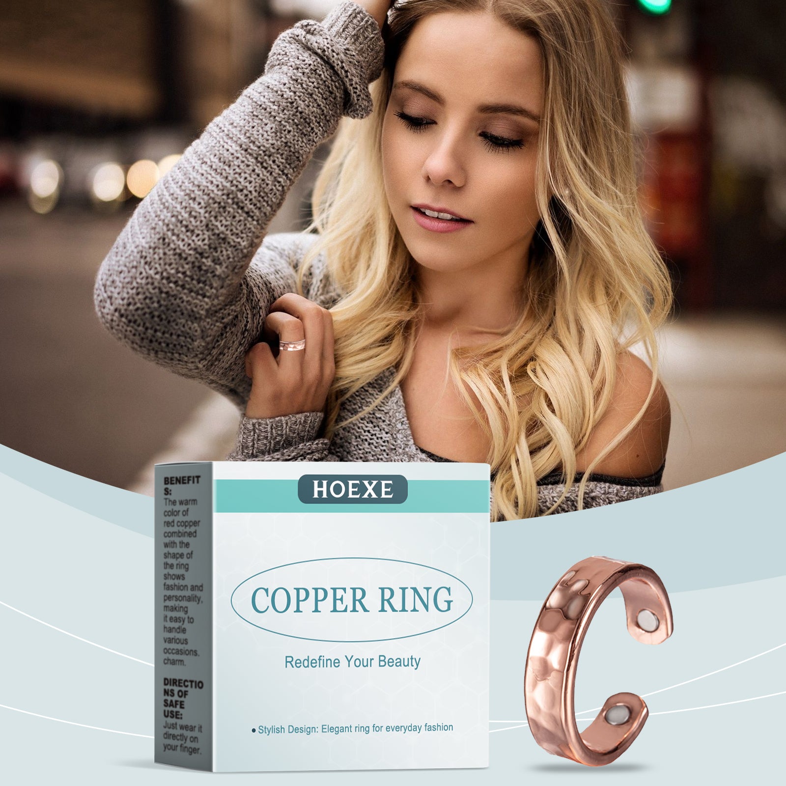 Red Copper Corrugated Ring Beautiful Fashion Accessories Unique Trend Simple Design Everything Decorative Ring