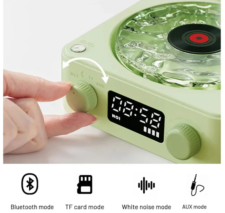 WW | Bluetooth Retro Turntable Speaker with RGB Lights