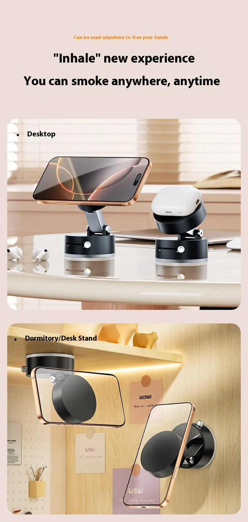 WW | Magnetic Foldable Phone Holder with Suction Cup